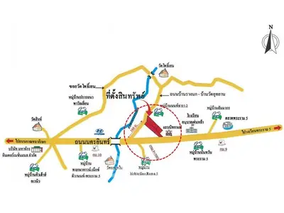 Map showing real estate location with nearby landmarks and roads.