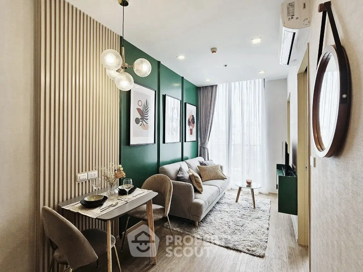 Stylish modern living room with elegant decor and natural light