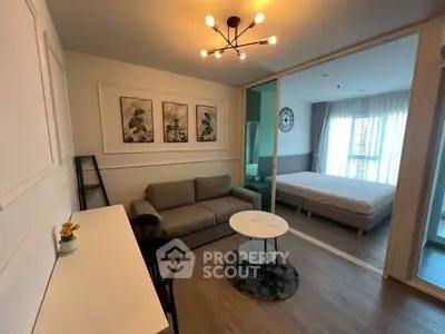 Modern studio apartment with stylish decor and open layout