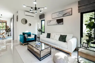 Stylish modern living room with elegant decor and natural light