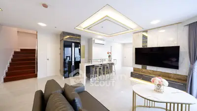 Luxurious modern living room with elegant decor and open layout