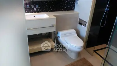 Modern bathroom with sleek fixtures and contemporary design