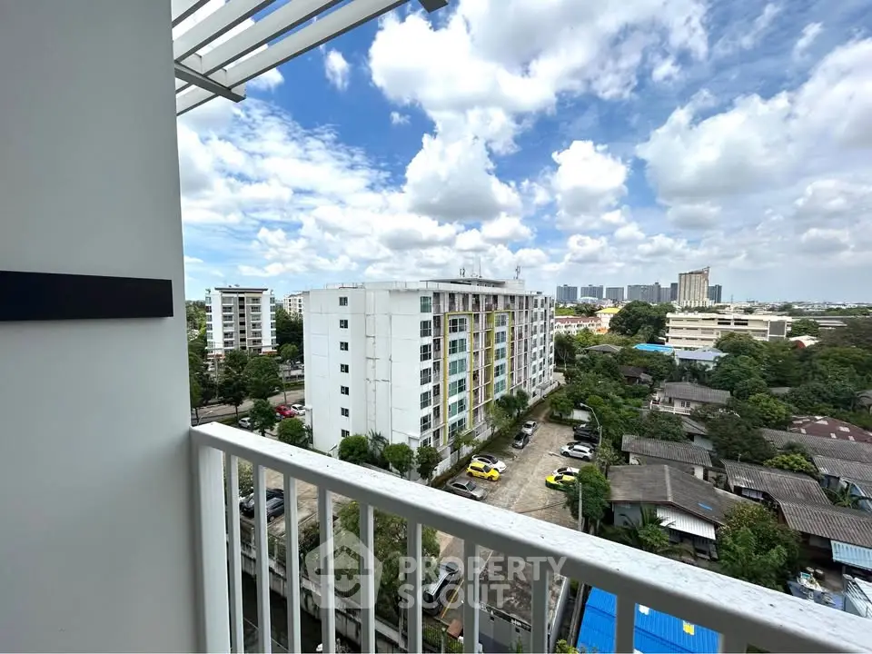 Stunning cityscape view from a modern balcony, perfect for urban living.