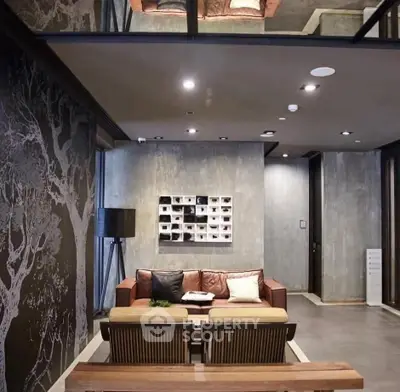 Stylish modern living room with elegant decor and cozy seating area, perfect for relaxation and entertaining.