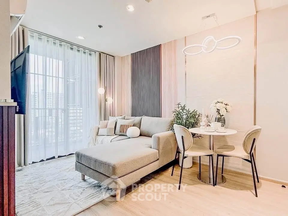 Modern living room with stylish decor and natural light