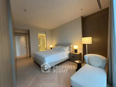 Luxurious bedroom with elegant decor and cozy lighting