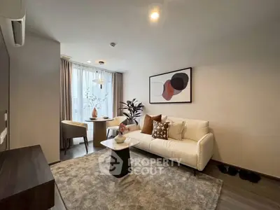 Modern living room with stylish decor and natural light