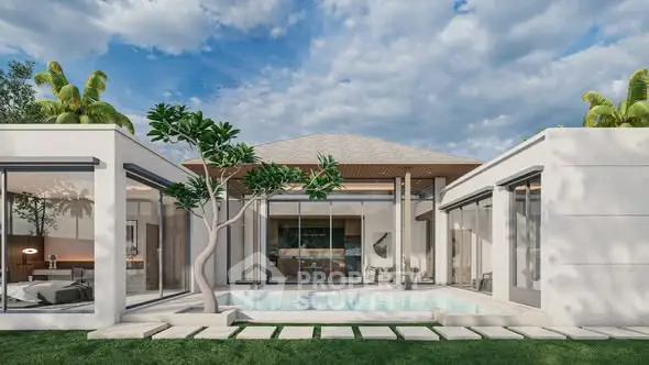 Luxurious modern villa with private pool and lush garden, perfect for serene living.