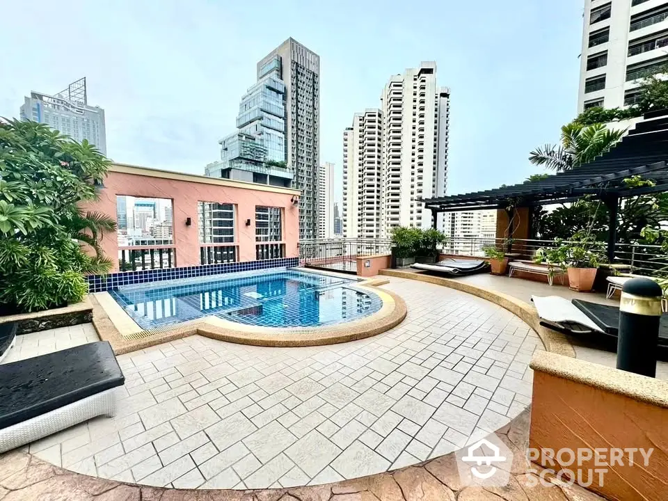 Luxurious rooftop pool with stunning cityscape views and modern amenities.