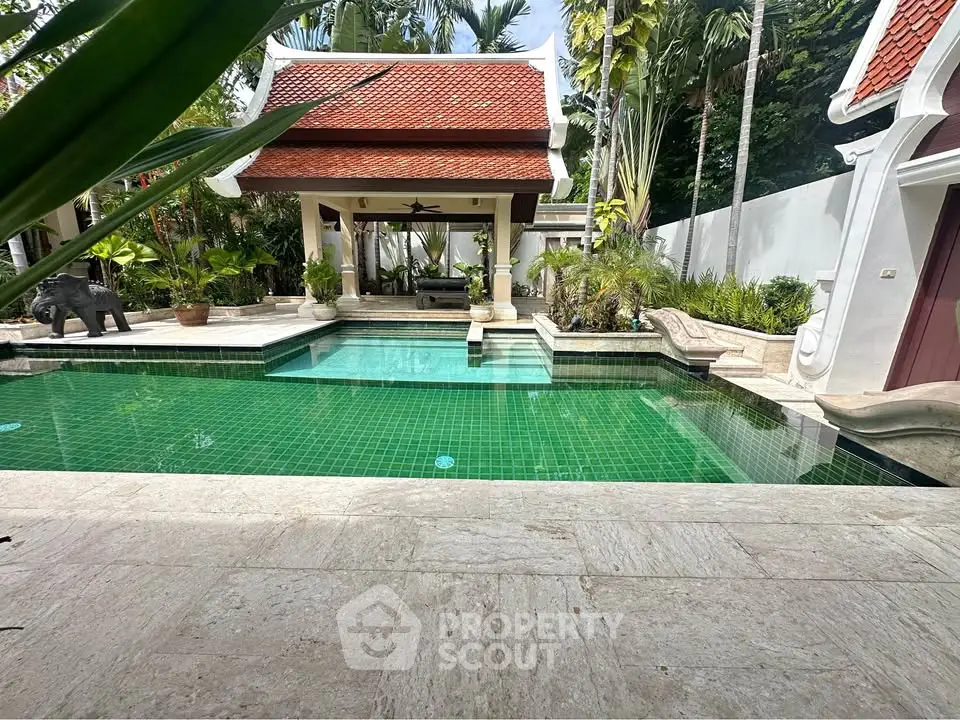 Luxurious villa with private pool and lush tropical garden