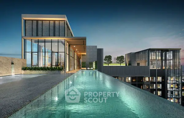 Luxurious modern rooftop with infinity pool and stunning architecture