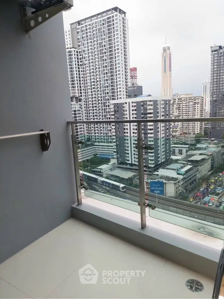 Stunning cityscape view from modern high-rise apartment window