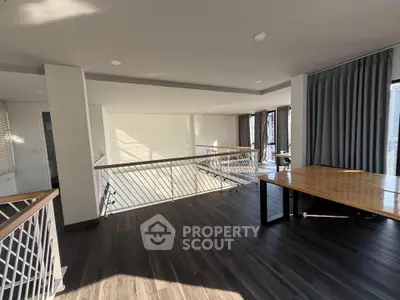 Spacious modern loft with sleek wooden floors and abundant natural light, perfect for stylish urban living.