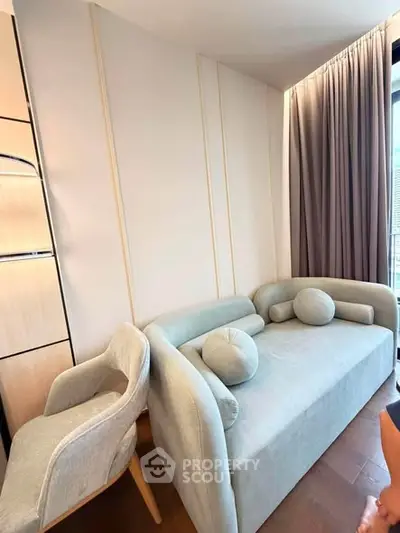 Modern living room with stylish sofa and elegant decor