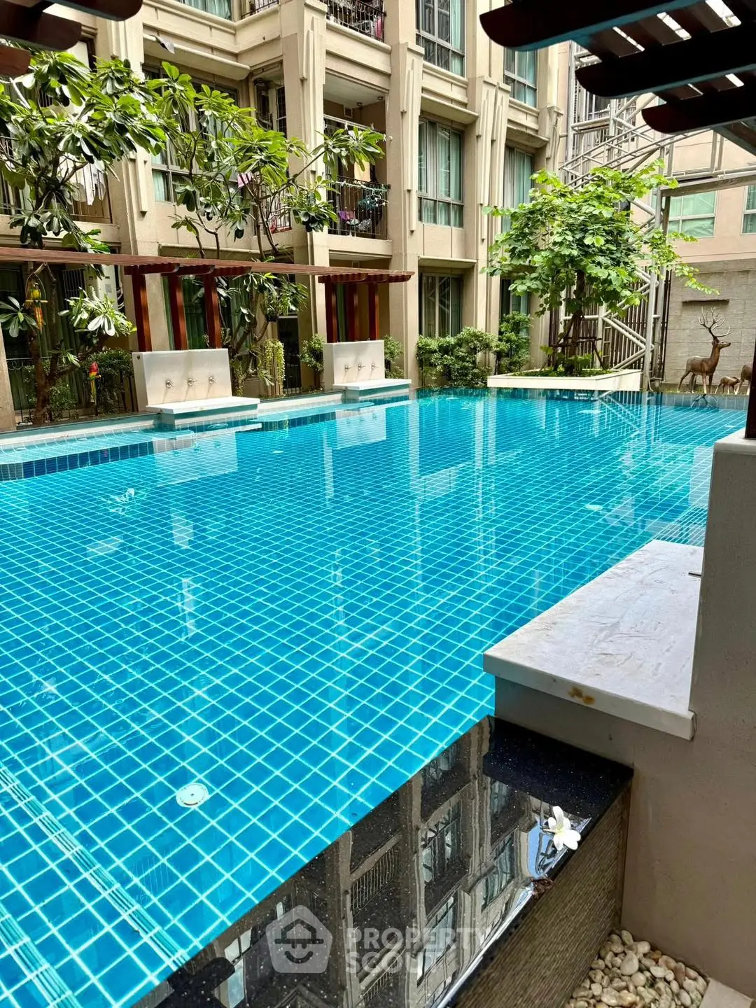 Luxurious residential pool with serene ambiance and modern design.