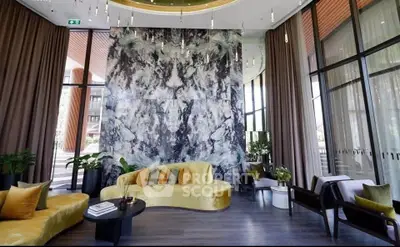 Luxurious modern living room with elegant decor and floor-to-ceiling windows