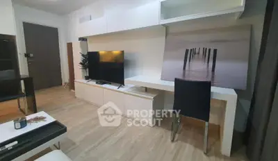 Modern living room with sleek furniture and stylish decor