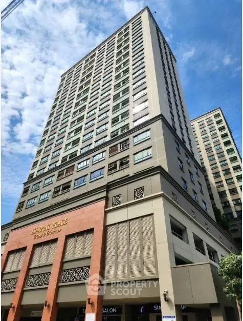 Stunning high-rise building with modern architecture and vibrant city views.