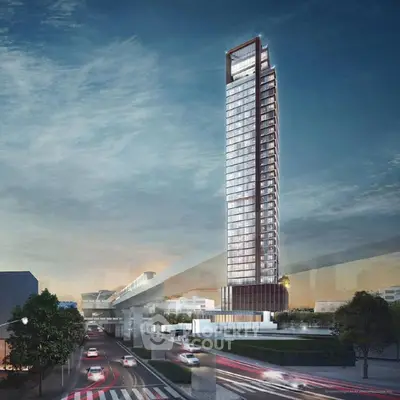 Stunning modern high-rise building with sleek architecture and urban skyline view