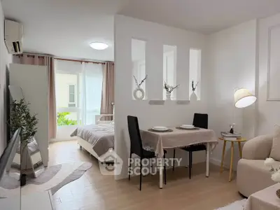 Modern studio apartment with open layout and stylish decor
