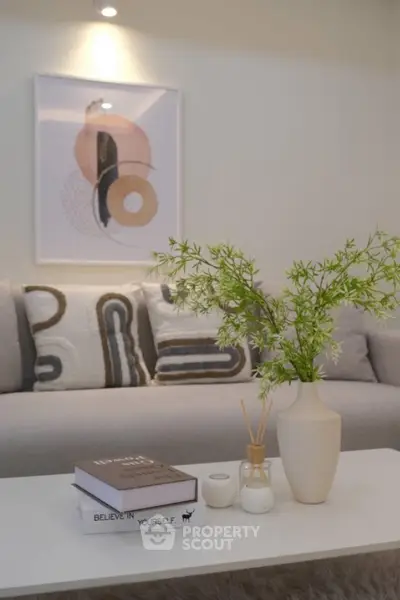Stylish modern living room with elegant decor and cozy ambiance