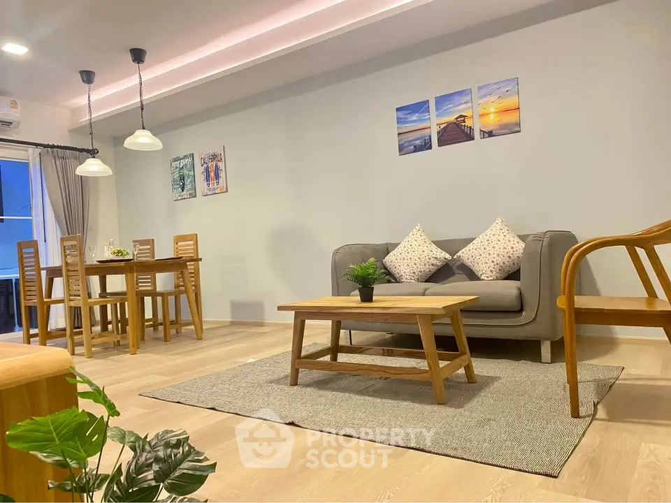 Modern living room with stylish furniture and elegant decor