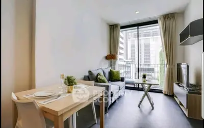 Modern living room with balcony view in urban apartment