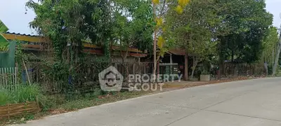 Charming rural property with lush greenery and rustic fencing along a quiet road.