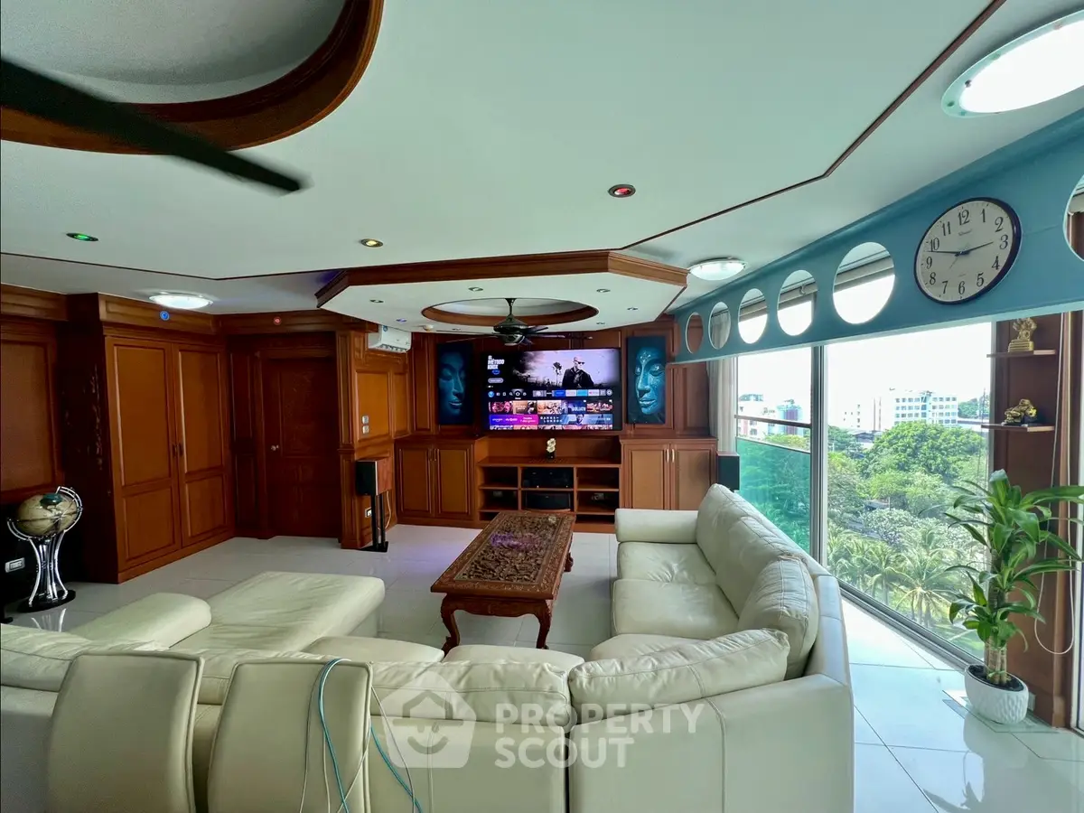 Luxurious living room with panoramic views and elegant decor