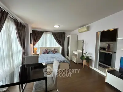 Modern studio apartment with open layout and stylish decor