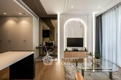 Luxurious modern living room with elegant decor and stylish furniture