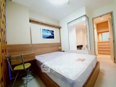 Modern bedroom with ensuite bathroom and stylish decor