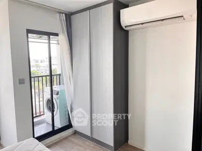 Modern apartment with balcony view and air conditioning unit