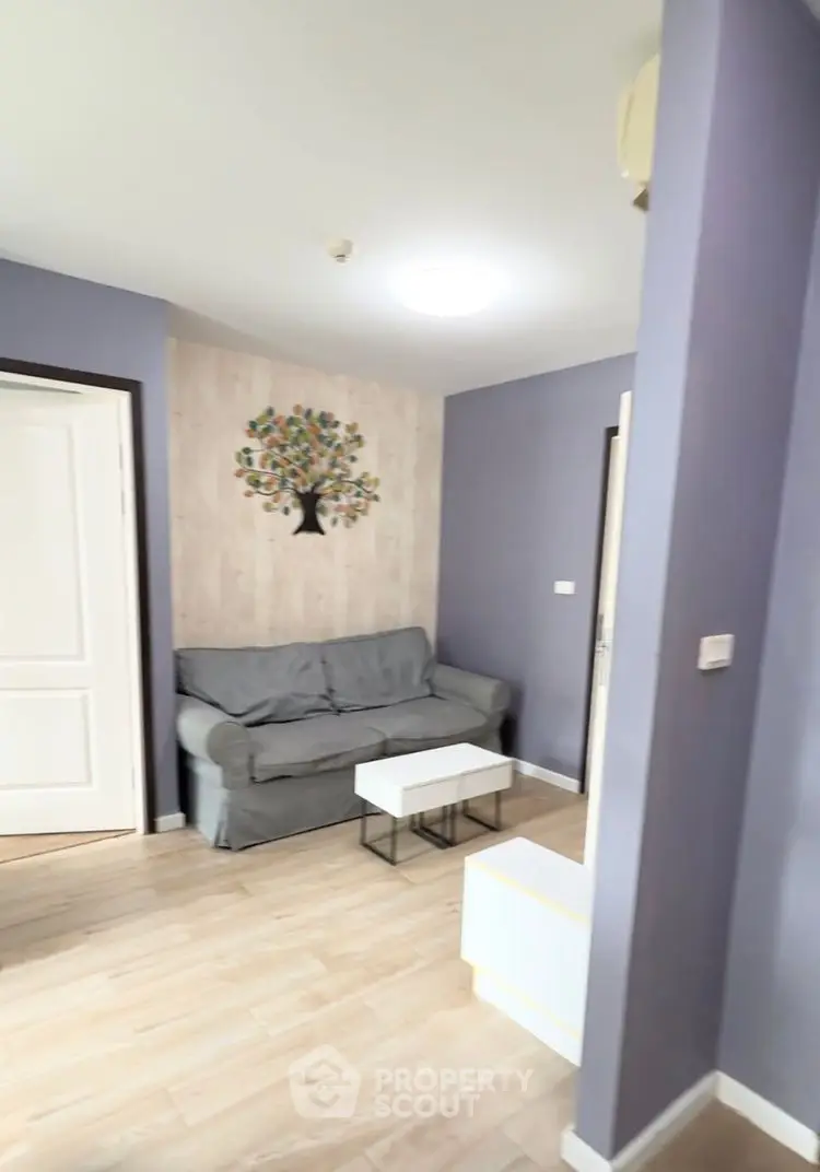 Cozy living room with modern decor and comfortable seating