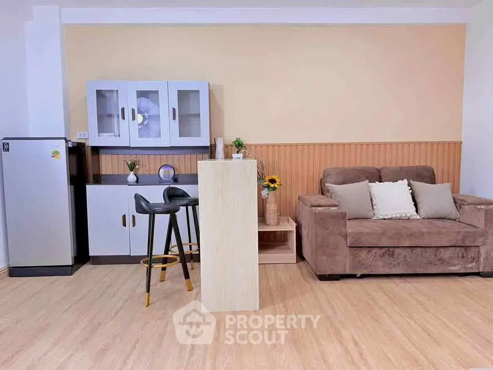 Modern living room with stylish furniture and cozy ambiance