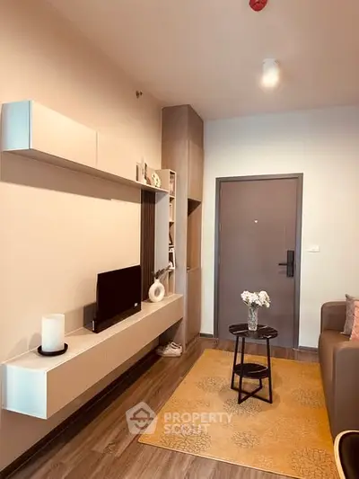 Modern living room with sleek furniture and stylish decor