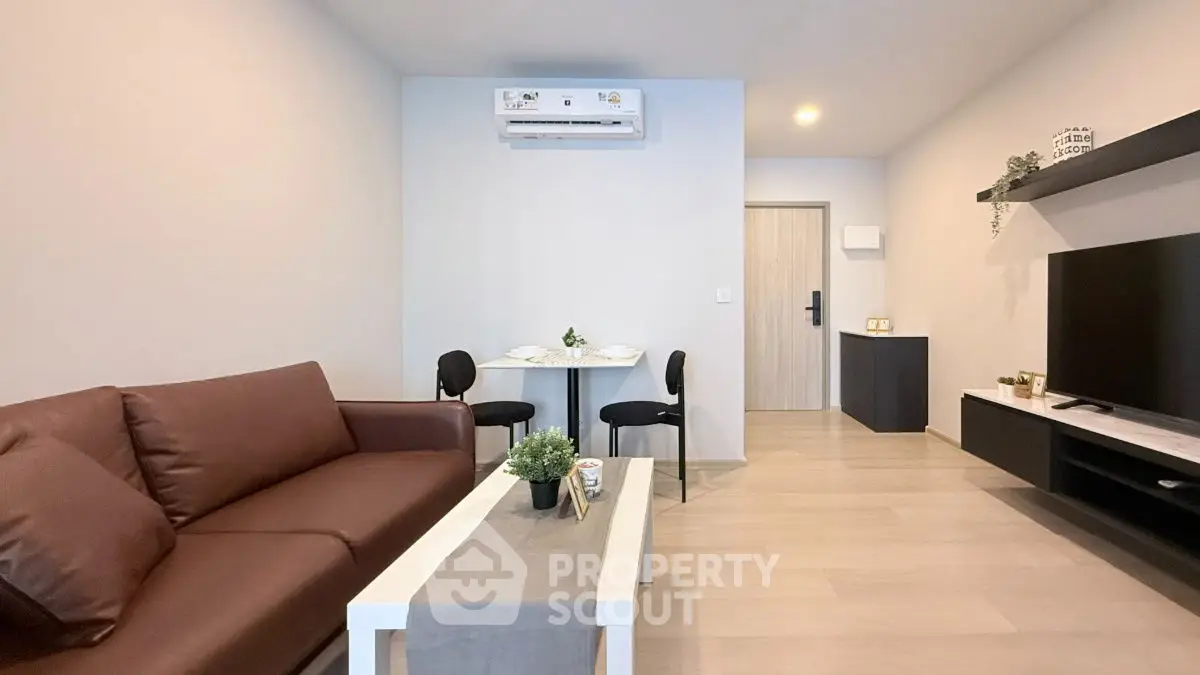 Modern living room with sleek furniture and minimalist decor