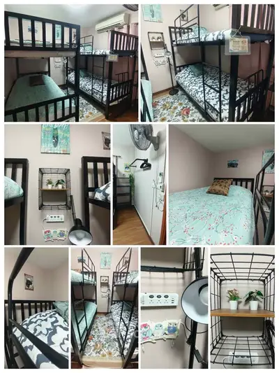 Cozy bedroom with bunk beds and modern decor, ideal for compact living spaces.