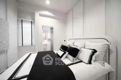 Luxurious modern bedroom with elegant black and white decor