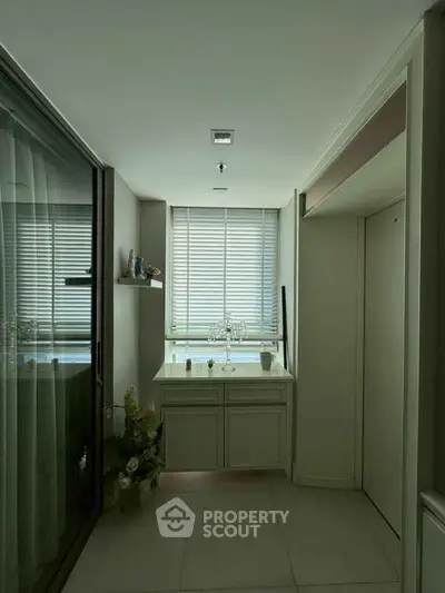 Elegant bathroom with modern design and natural light