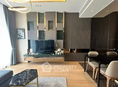 Luxurious modern living room with elegant decor and stylish furniture