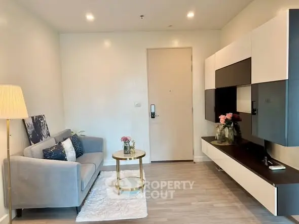 Modern living room with stylish furniture and elegant decor