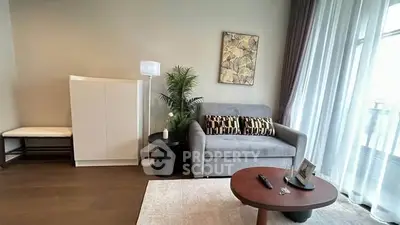 Modern living room with stylish decor and natural light