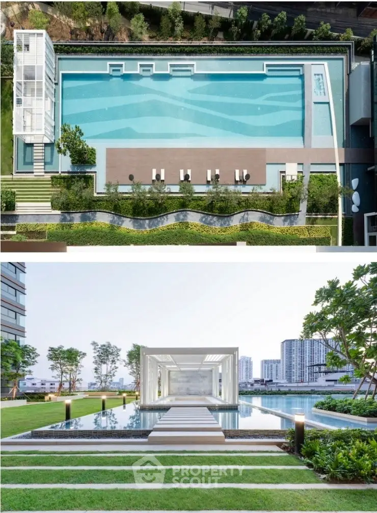 Luxurious rooftop pool with stunning city views and modern design