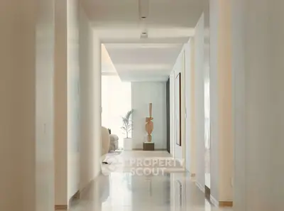 Elegant modern hallway with sleek design and natural light