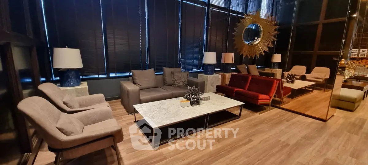 Luxurious modern living room with stylish furniture and elegant decor