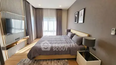 Luxurious modern bedroom with elegant decor and natural light