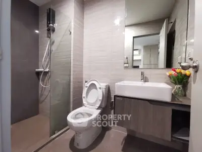 Modern bathroom with sleek fixtures and elegant design