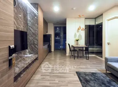 Modern living room with stylish decor and open layout