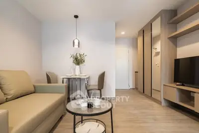 Modern living room with stylish furniture and elegant decor